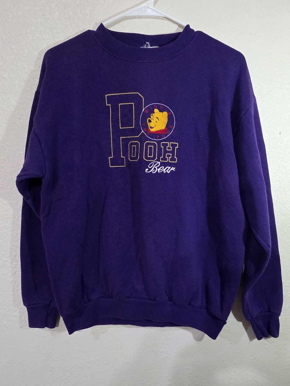 Vintage Purple Pooh Bear 100 Acre Collection Crewneck Sweater